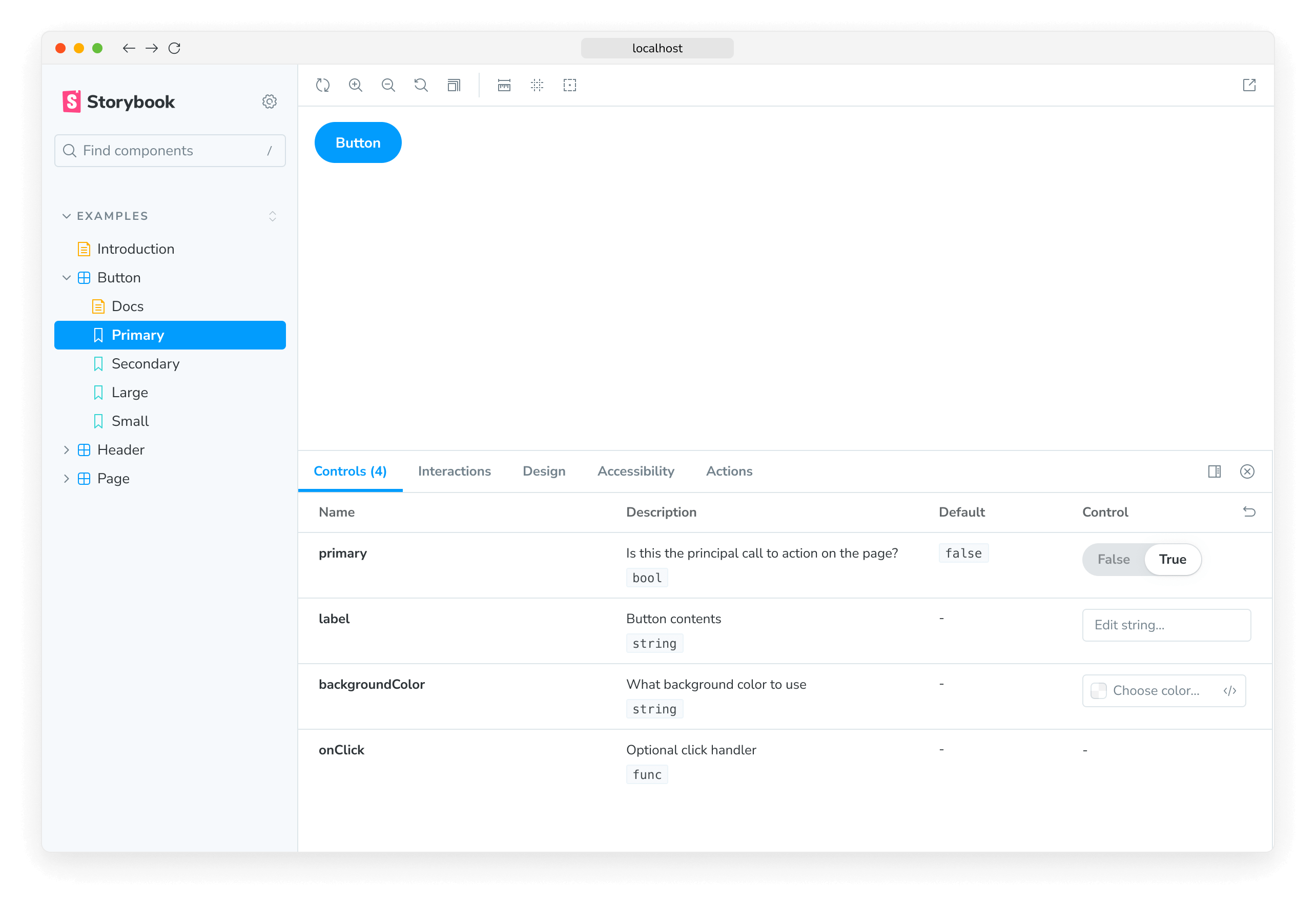 Controls table expanded