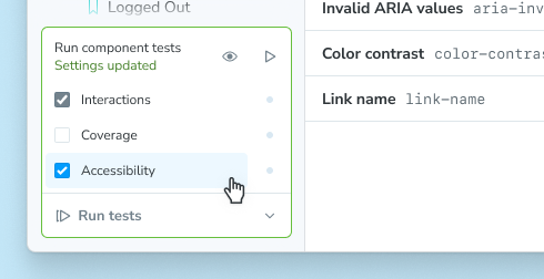 Test widget, expanded, with accessibility checked