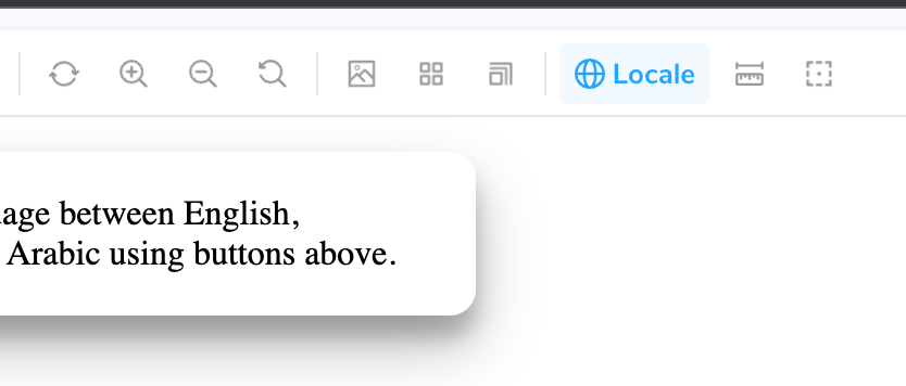 The locale switcher in the Storybook toolbar